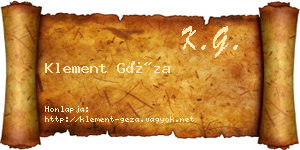 Klement Géza névjegykártya