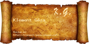 Klement Géza névjegykártya